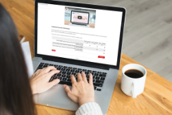 Woman reading screen