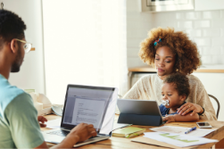 working parents with infant