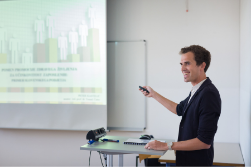 man giving presentation