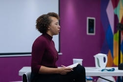 A professor teaching